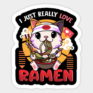 Ramen and cats anime gifts Japanese stuff Sticker